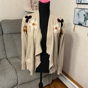 Aaeda Floral Beige boho Women's Cardigan